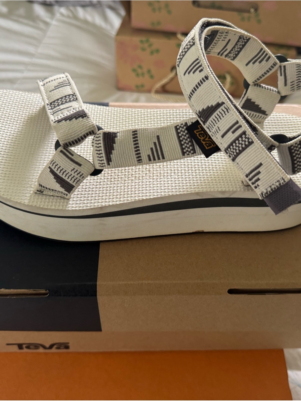 Teva White Patterned Platform Sandals - Picture 3 of 4